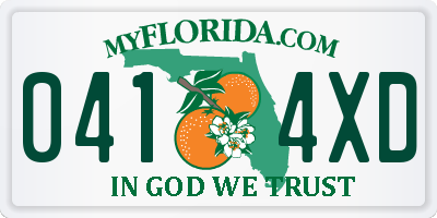 FL license plate 0414XD