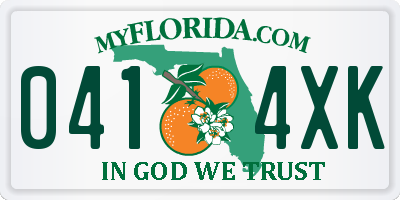 FL license plate 0414XK