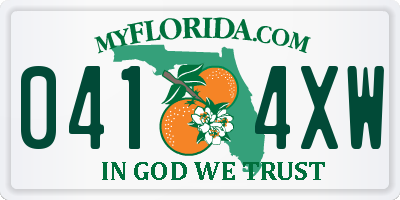 FL license plate 0414XW