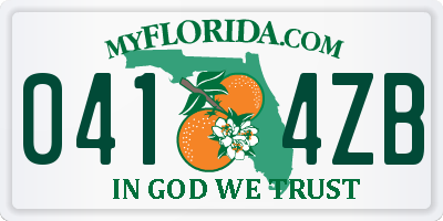 FL license plate 0414ZB