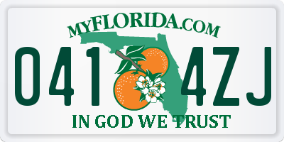 FL license plate 0414ZJ
