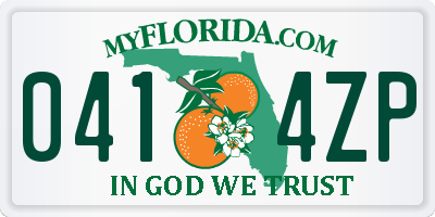 FL license plate 0414ZP