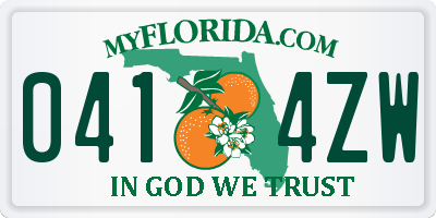 FL license plate 0414ZW