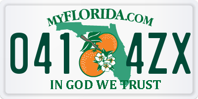 FL license plate 0414ZX