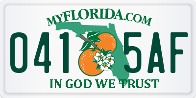 FL license plate 0415AF