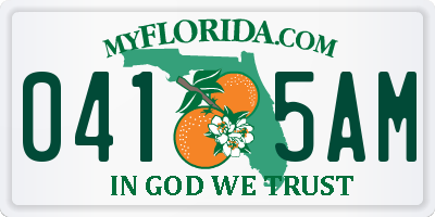 FL license plate 0415AM