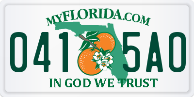 FL license plate 0415AO