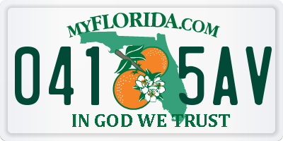 FL license plate 0415AV