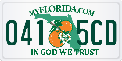 FL license plate 0415CD