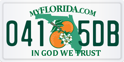 FL license plate 0415DB