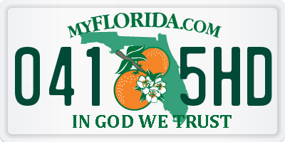 FL license plate 0415HD