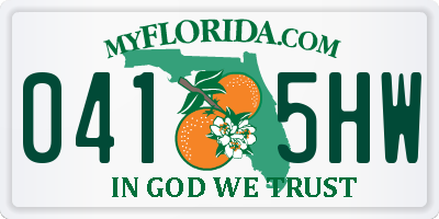 FL license plate 0415HW