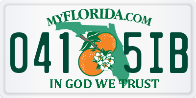 FL license plate 0415IB