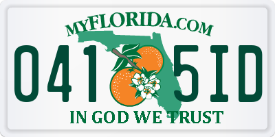 FL license plate 0415ID