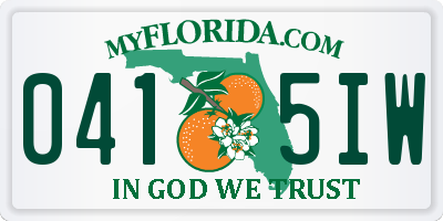 FL license plate 0415IW