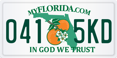 FL license plate 0415KD