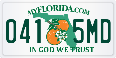 FL license plate 0415MD