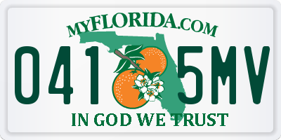 FL license plate 0415MV