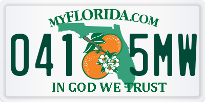 FL license plate 0415MW