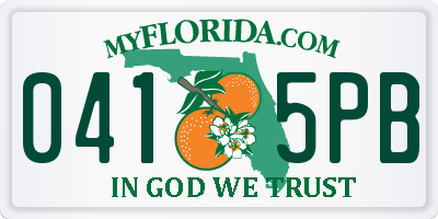 FL license plate 0415PB