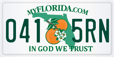 FL license plate 0415RN