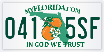 FL license plate 0415SF