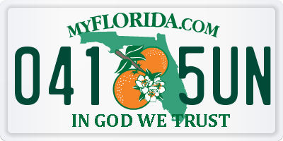 FL license plate 0415UN