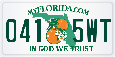 FL license plate 0415WT