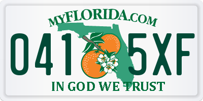 FL license plate 0415XF