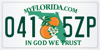 FL license plate 0415ZP