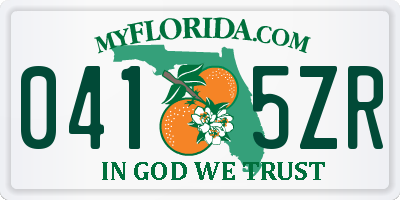 FL license plate 0415ZR