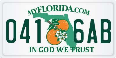 FL license plate 0416AB