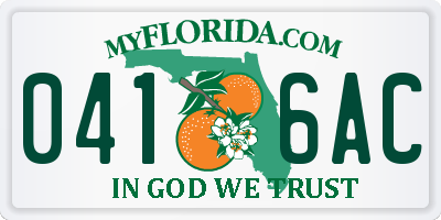 FL license plate 0416AC