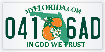 FL license plate 0416AD