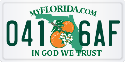 FL license plate 0416AF