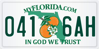 FL license plate 0416AH