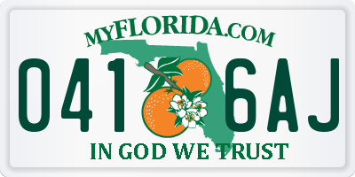 FL license plate 0416AJ