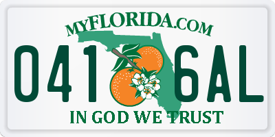 FL license plate 0416AL