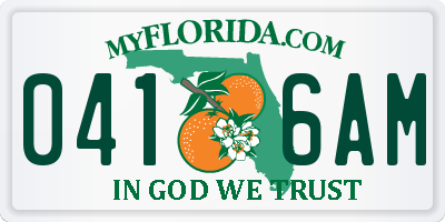FL license plate 0416AM