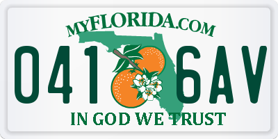 FL license plate 0416AV