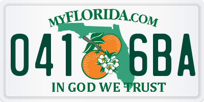 FL license plate 0416BA