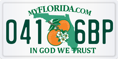 FL license plate 0416BP