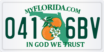 FL license plate 0416BV