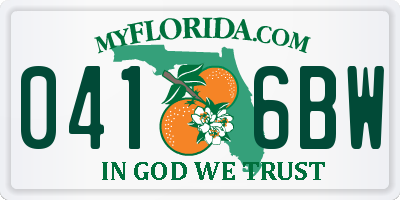 FL license plate 0416BW