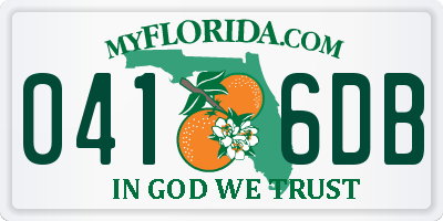 FL license plate 0416DB