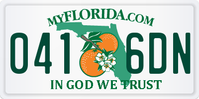 FL license plate 0416DN