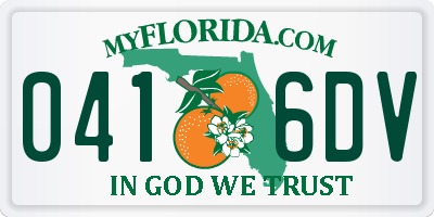 FL license plate 0416DV