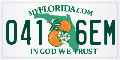 FL license plate 0416EM