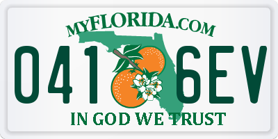 FL license plate 0416EV