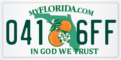 FL license plate 0416FF